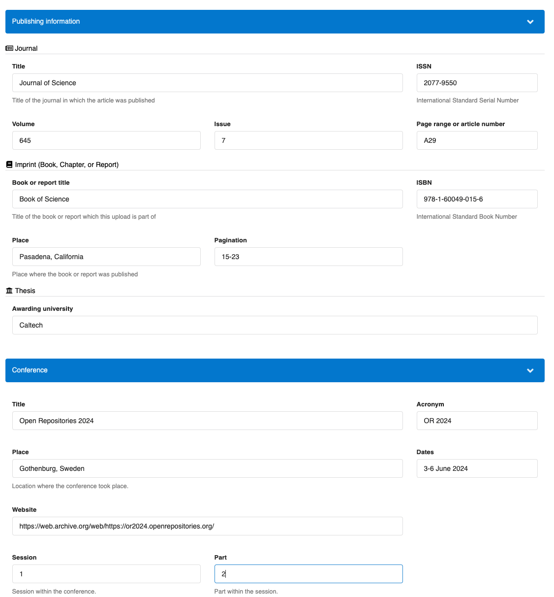 Optional field result (deposit form)