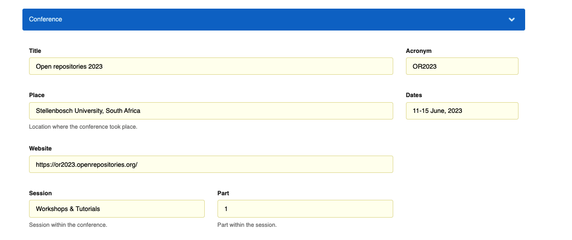 Meeting deposit form